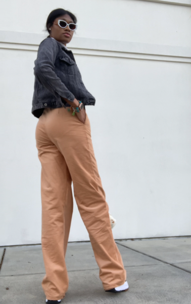 Regal Frame High-Rise Wide Leg Khaki Pants